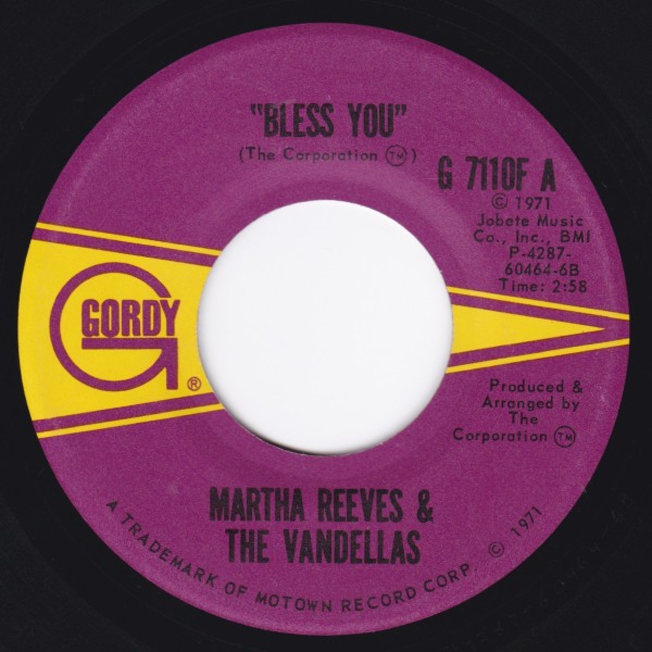 MARTHA REEVES THE VANDELLAS BLESS YOU