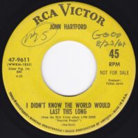 JOHN HARTFORD / I DIDN'T KNOW THE WORLD WOULD LAST THIS LONG / THE CATEGORY STOMP / 7" /