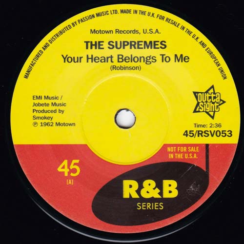 THE SUPREMES YOUR HEART BELONGS TO ME