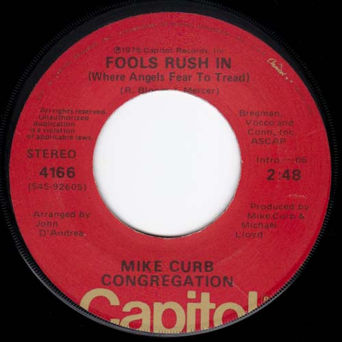 MIKE CURB CONGREGATION FOOLS RUSH IN