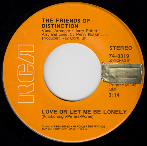 THE FRIENDS OF DISTINCTION LOVE OR LET ME BE LONELY