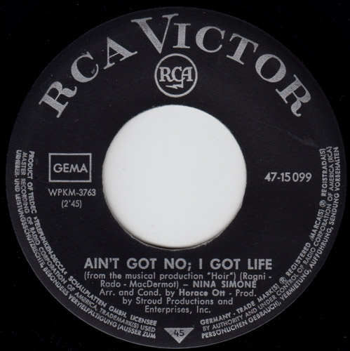 AINT GOT NO I GOT LIFE RCA VICTOR