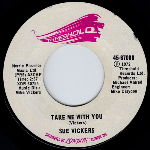 SUE VICKERS TAKE ME WITH YOU