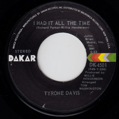 TYRONE DAVIS I HAD IT ALL THE TIME