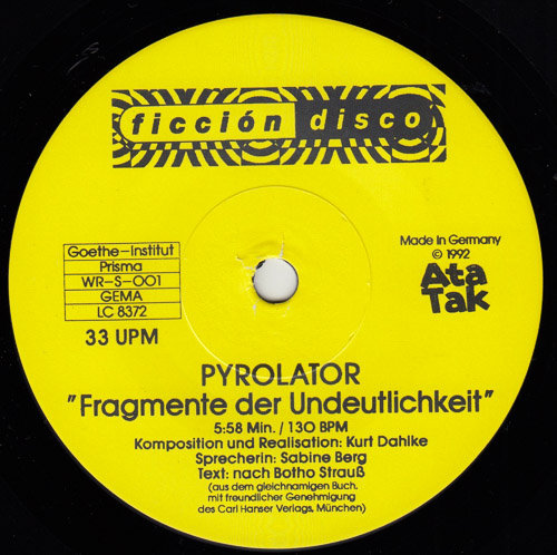 PYROLATOR / FICCIÓN DISCO / NARZISS / 7" / 1 PYROLATOR / FICCIÓN DISCO / NARZISS / 7" /