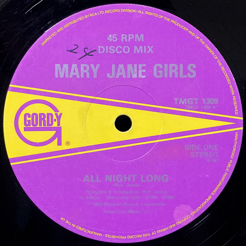 MARY JANE GIRLS / ALL NIGHT LONG / MUSICAL LOVE / 12" / 1 MARY JANE GIRLS / ALL NIGHT LONG / MUSICAL LOVE / 12" /