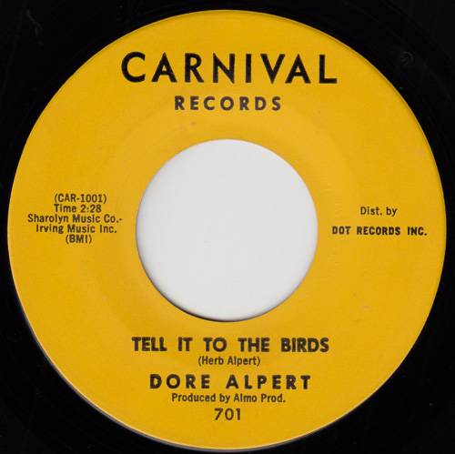 DORE ALPERT / TELL IT TO THE BIRDS / FALLOUT SHELTER / 7" / 1 DORE ALPERT / TELL IT TO THE BIRDS / FALLOUT SHELTER / 7" /
