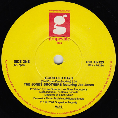 THE JONES BROTHERS FEATURING JOE JONES / GOOD OLD DAYS / LUCKY LADY / 7" / 1 THE JONES BROTHERS FEATURING JOE JONES / GOOD OLD DAYS / LUCKY LADY / 7" /